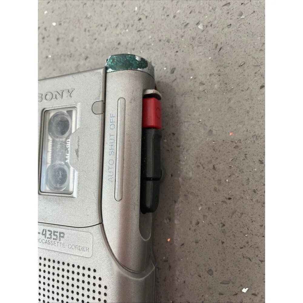 PARTS/REPAIR! Sony M-435P Microcassette Corder Silver Handheld Voice Recorder